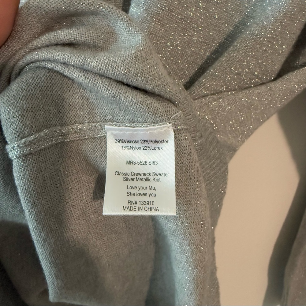 Show Me Your MuMu • Classic Silver Metallic Knit Crewneck Sweater - Picture 9 of 9